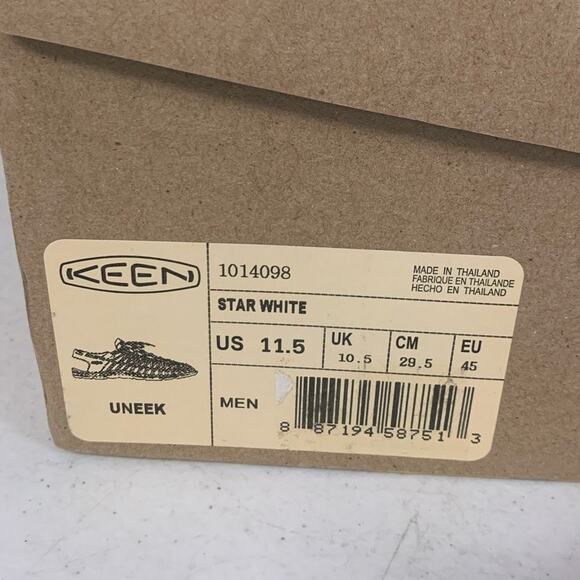 KEEN Men’s Size 11.5 UNEEK Classic Two Cord Sandals, Star White - Picture 10 of 10
